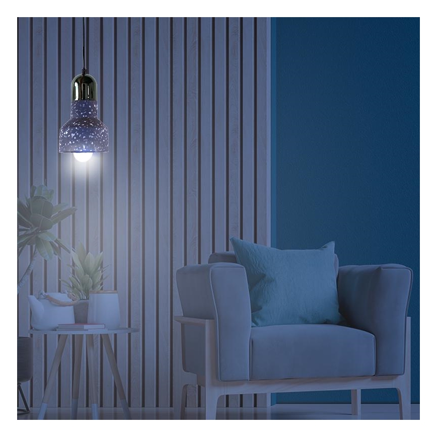 Candeeiro suspenso TERRAZZO 1xE27/60W/230V diâmetro 12 cm preto