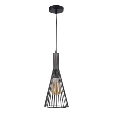 Candeeiro suspenso TIANA 1xE27/20W/230V diâmetro 15,5 cm preto