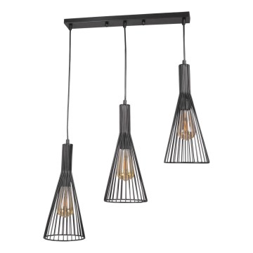 Candeeiro suspenso TIANA 3xE27/20W/230V preto
