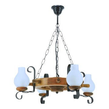 Candeeiro suspenso TIMONA 4xE14/40W/230V faia - FSC certificado