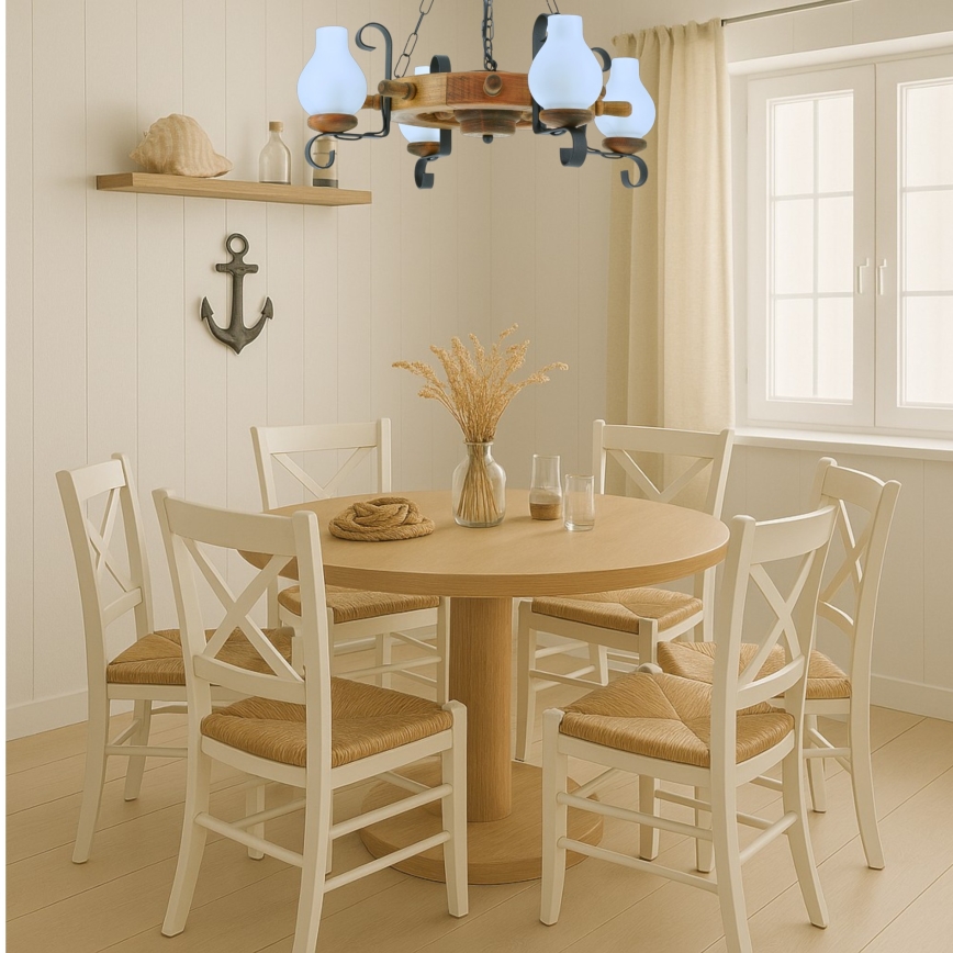 Candeeiro suspenso TIMONA 4xE14/40W/230V faia - FSC certificado