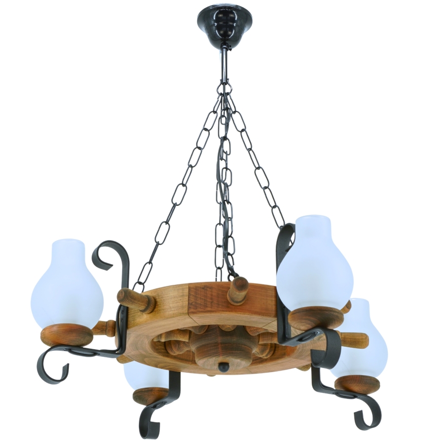 Candeeiro suspenso TIMONA 4xE14/40W/230V faia - FSC certificado