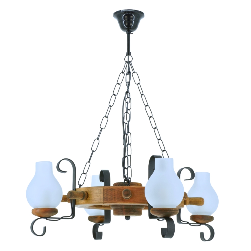 Candeeiro suspenso TIMONA 4xE14/40W/230V faia - FSC certificado