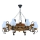 Candeeiro suspenso TIMONA 8xE14/40W/230V faia