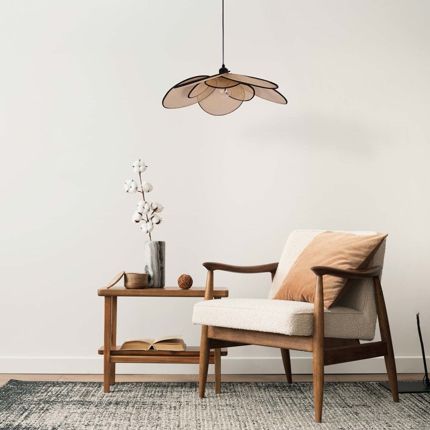 Candeeiro suspenso TOBAGO 1xE27/20W/230V diâmetro 60 cm bege
