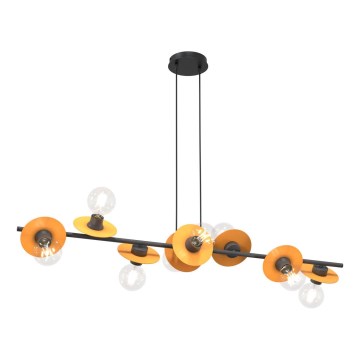 Candeeiro suspenso TOKEN 8xE27/15W/230V laranja