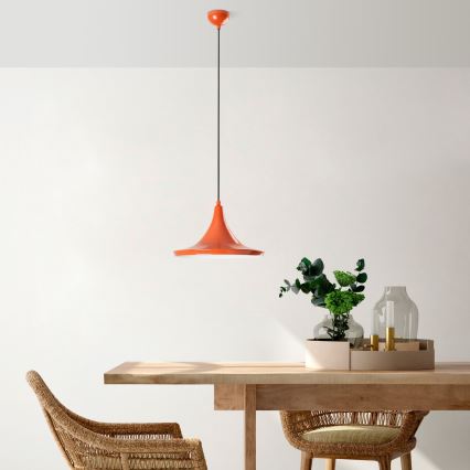 Candeeiro suspenso TOM 1xE27/40W/230V laranja
