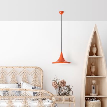 Candeeiro suspenso TOM 1xE27/40W/230V laranja