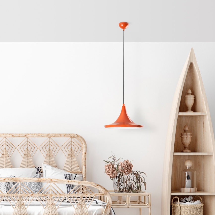 Candeeiro suspenso TOM 1xE27/40W/230V laranja