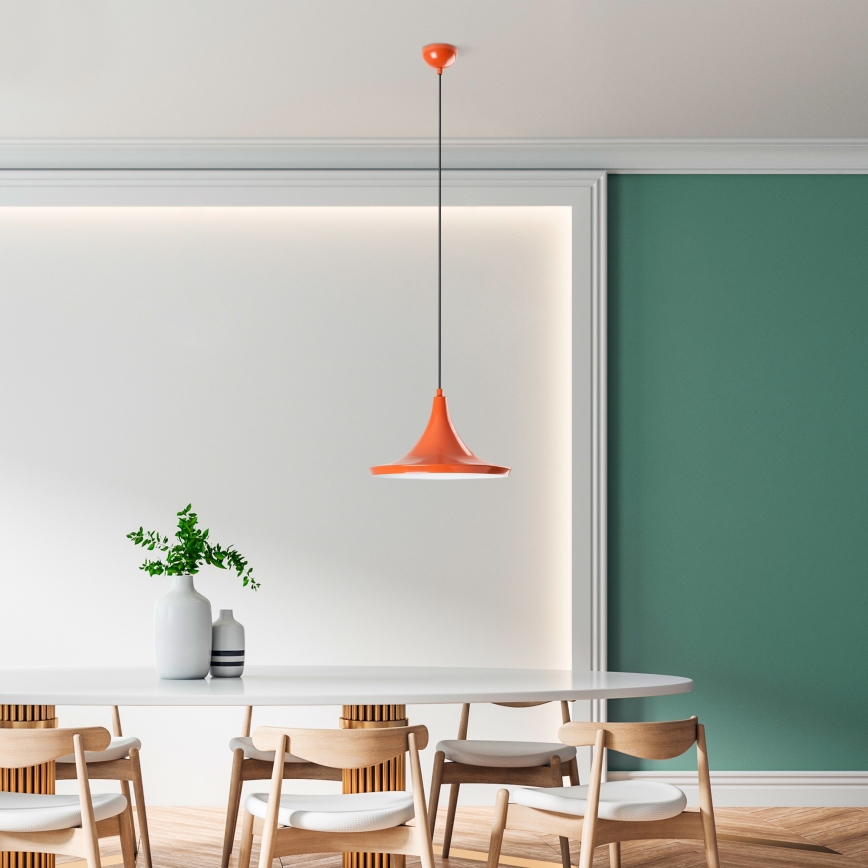 Candeeiro suspenso TOM 1xE27/40W/230V laranja