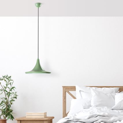 Candeeiro suspenso TOM 1xE27/40W/230V verde