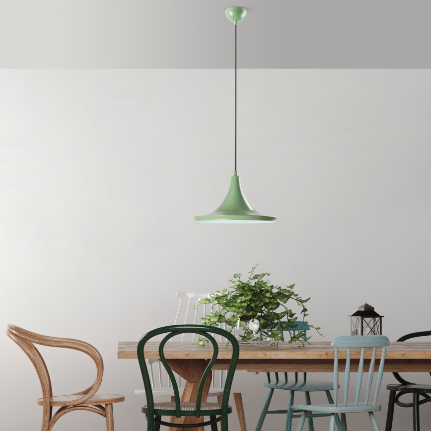 Candeeiro suspenso TOM 1xE27/40W/230V verde