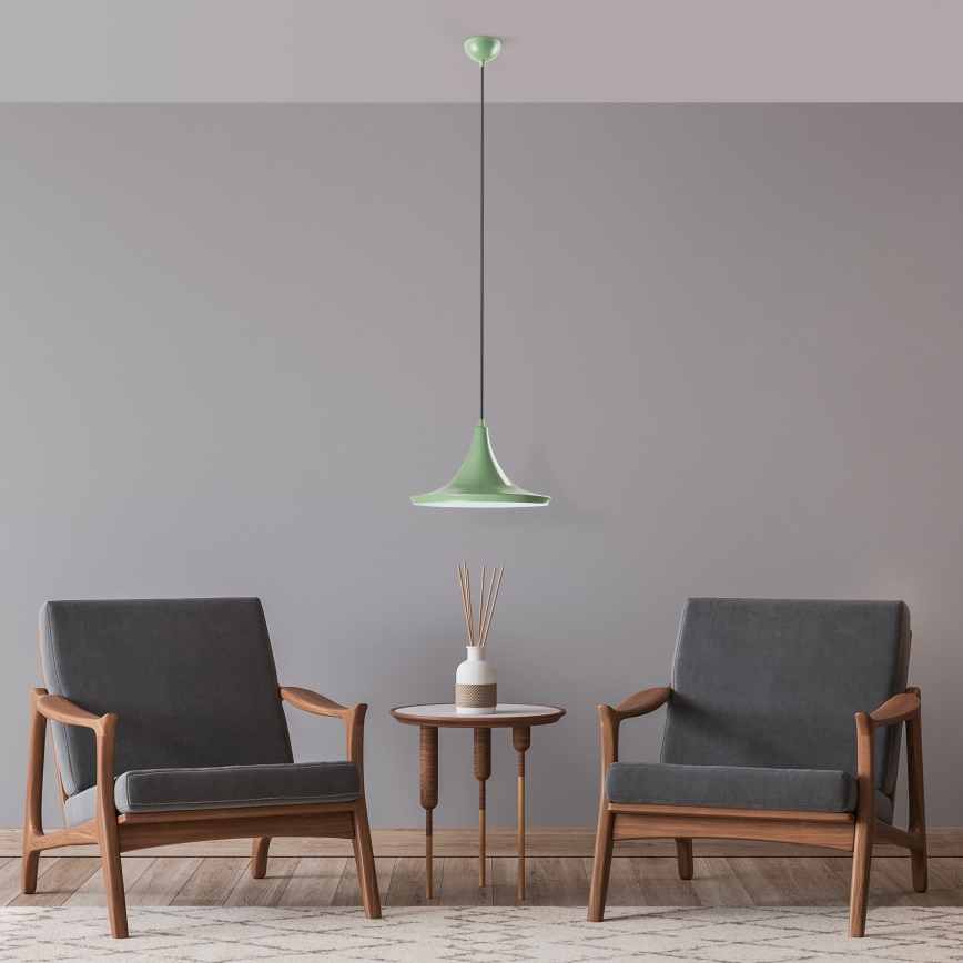 Candeeiro suspenso TOM 1xE27/40W/230V verde