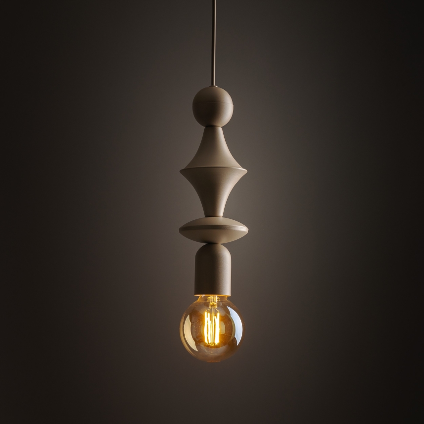 Candeeiro suspenso TOWER 1xE27/15W/230V bege