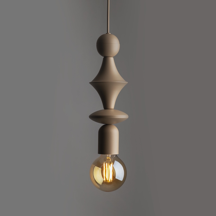 Candeeiro suspenso TOWER 1xE27/15W/230V bege