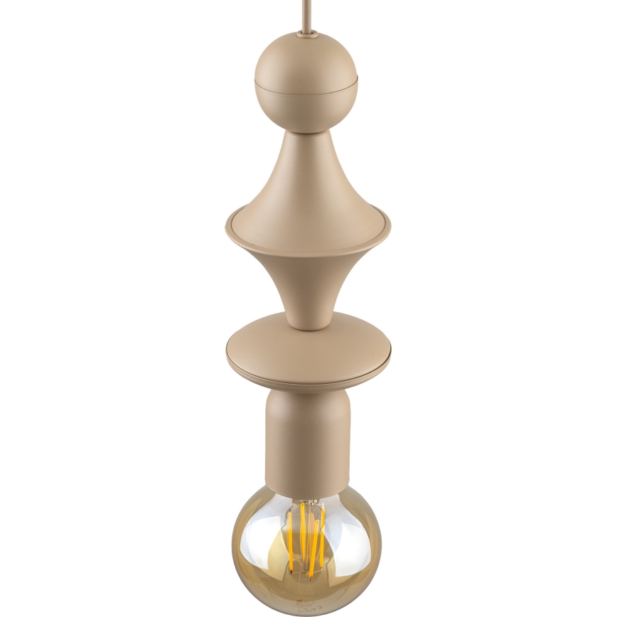 Candeeiro suspenso TOWER 1xE27/15W/230V bege