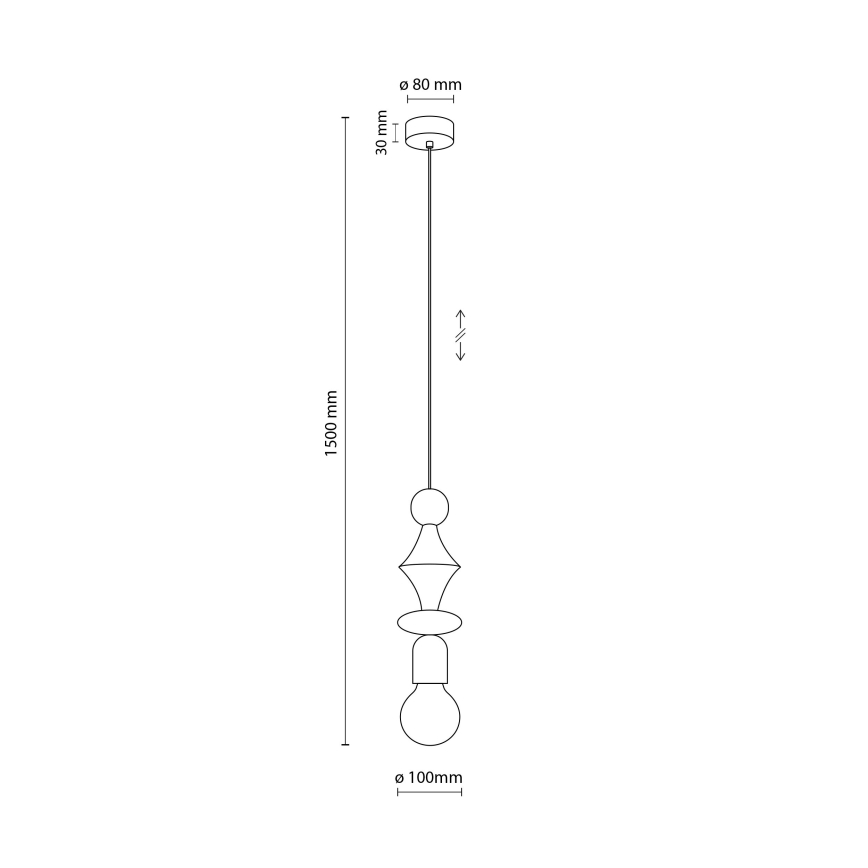 Candeeiro suspenso TOWER 1xE27/15W/230V preto