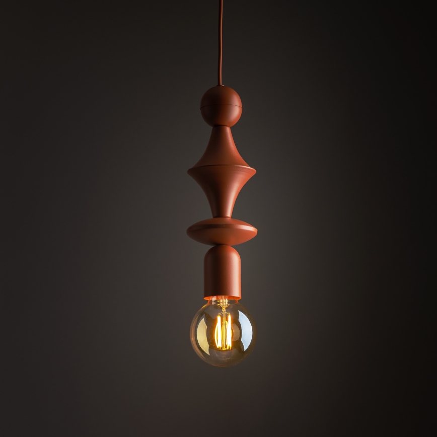 Candeeiro suspenso TOWER 1xE27/15W/230V tijolo