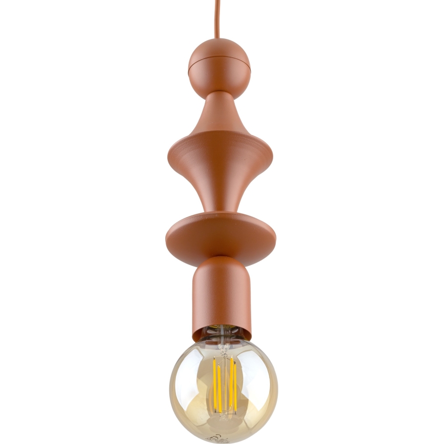 Candeeiro suspenso TOWER 1xE27/15W/230V tijolo