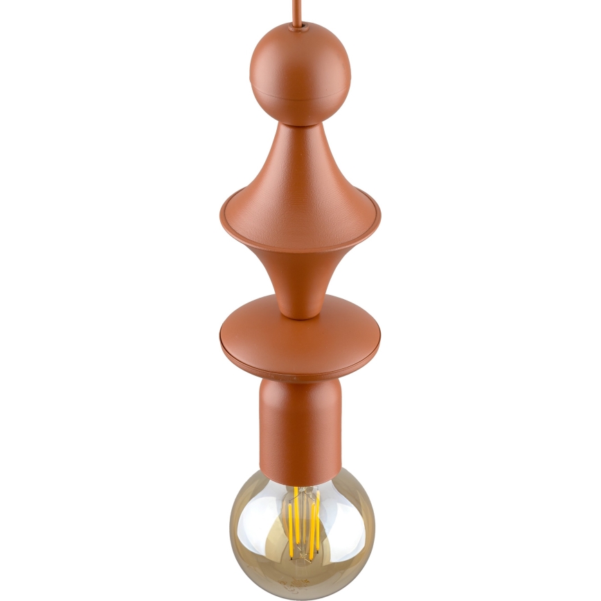 Candeeiro suspenso TOWER 1xE27/15W/230V tijolo