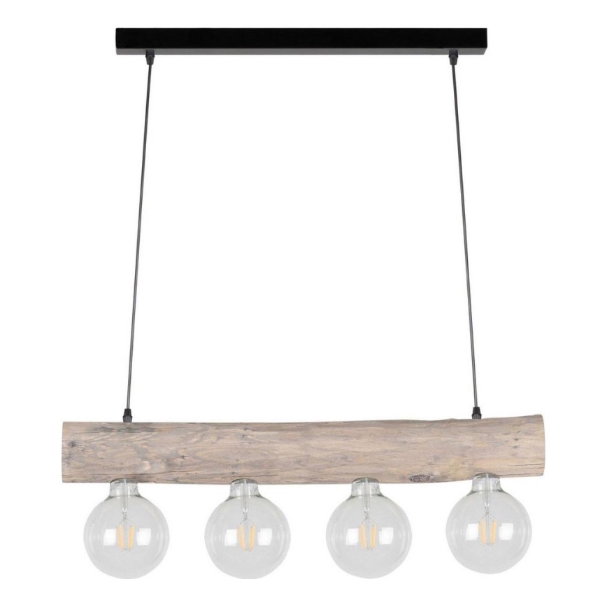 Candeeiro suspenso TRABO 4xE27/60W/230V pinho