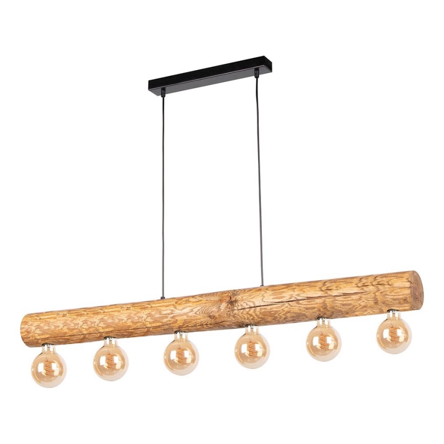 Candeeiro suspenso TRABO 6xE27/25W/230V carvalho