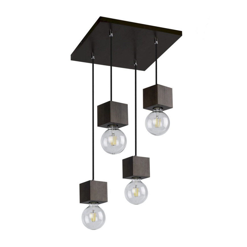 Candeeiro suspenso TRONGO ROUND 4xE27/60W/230V faia