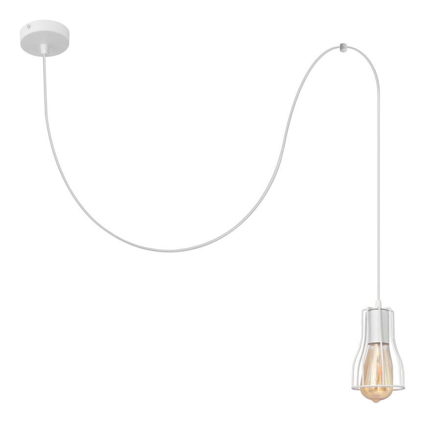 Candeeiro suspenso TUBE 1xE27/15W/230V branco