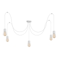 Candeeiro suspenso TUBE 5xE27/15W/230V aranha branco