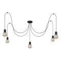 Candeeiro suspenso TUBE 5xE27/15W/230V aranha preto