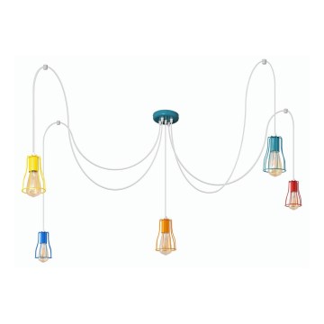 Candeeiro suspenso TUBE 5xE27/20W/230V aranha
