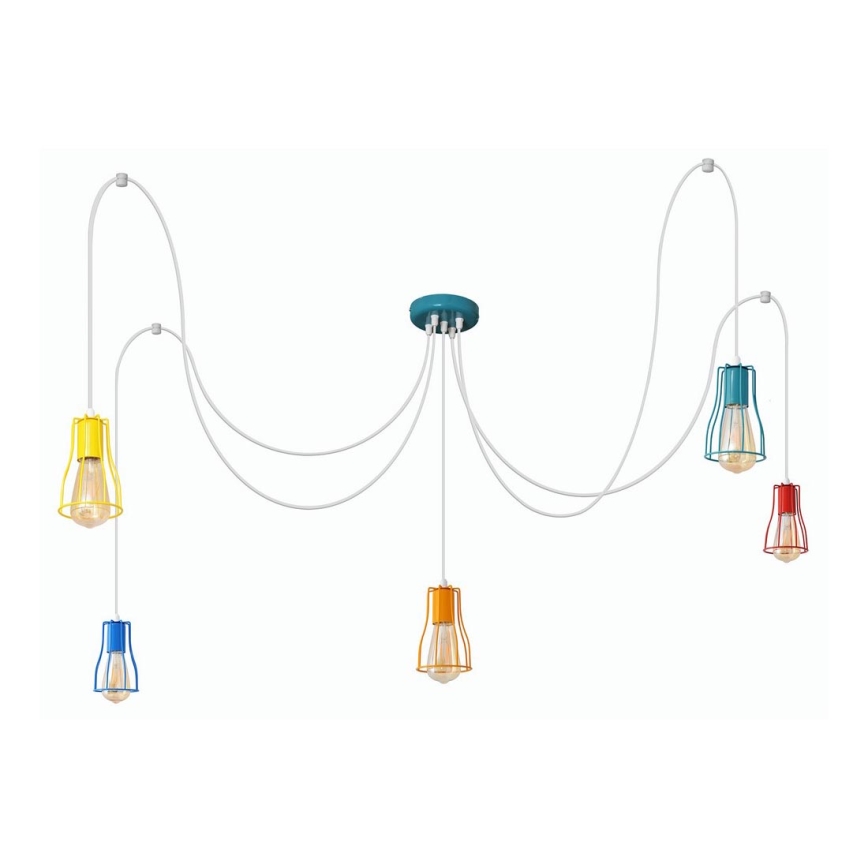 Candeeiro suspenso TUBE 5xE27/20W/230V aranha