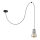 Candeeiro suspenso TUBE LONG 1xE27/15W/230V preto/cromado brilhante