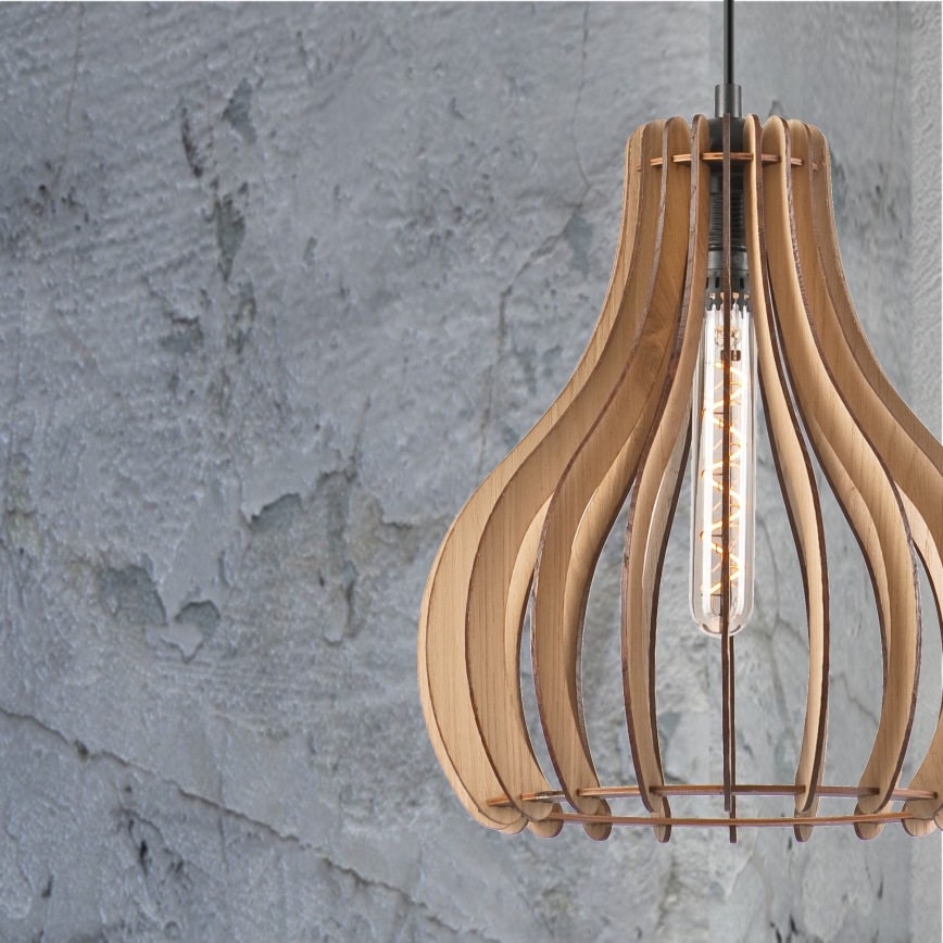 Candeeiro suspenso TUCCI 1xE27/60W/230V diâmetro 29 cm carvalho