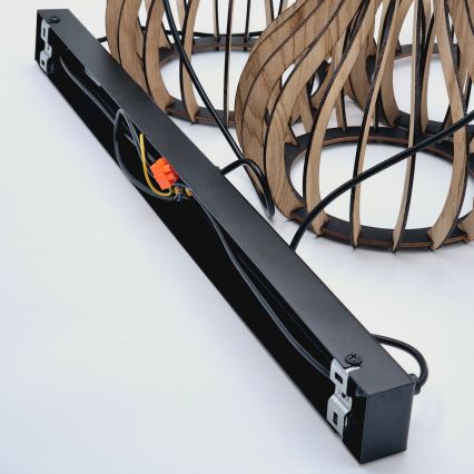 Candeeiro suspenso TUCCI 3xE27/15W/230V carvalho/preto