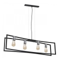 Candeeiro suspenso TUNJA 4xE27/60W/230V preto/cromado brilhante