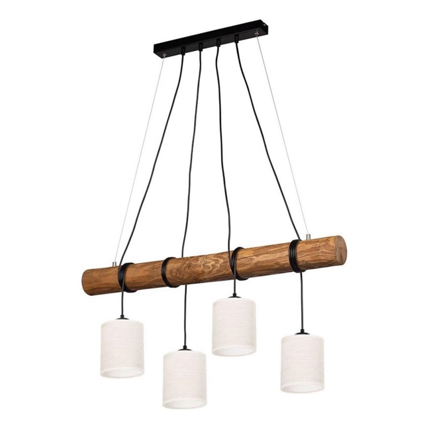 Candeeiro suspenso ULMO 4xE27/25W/230V pinho