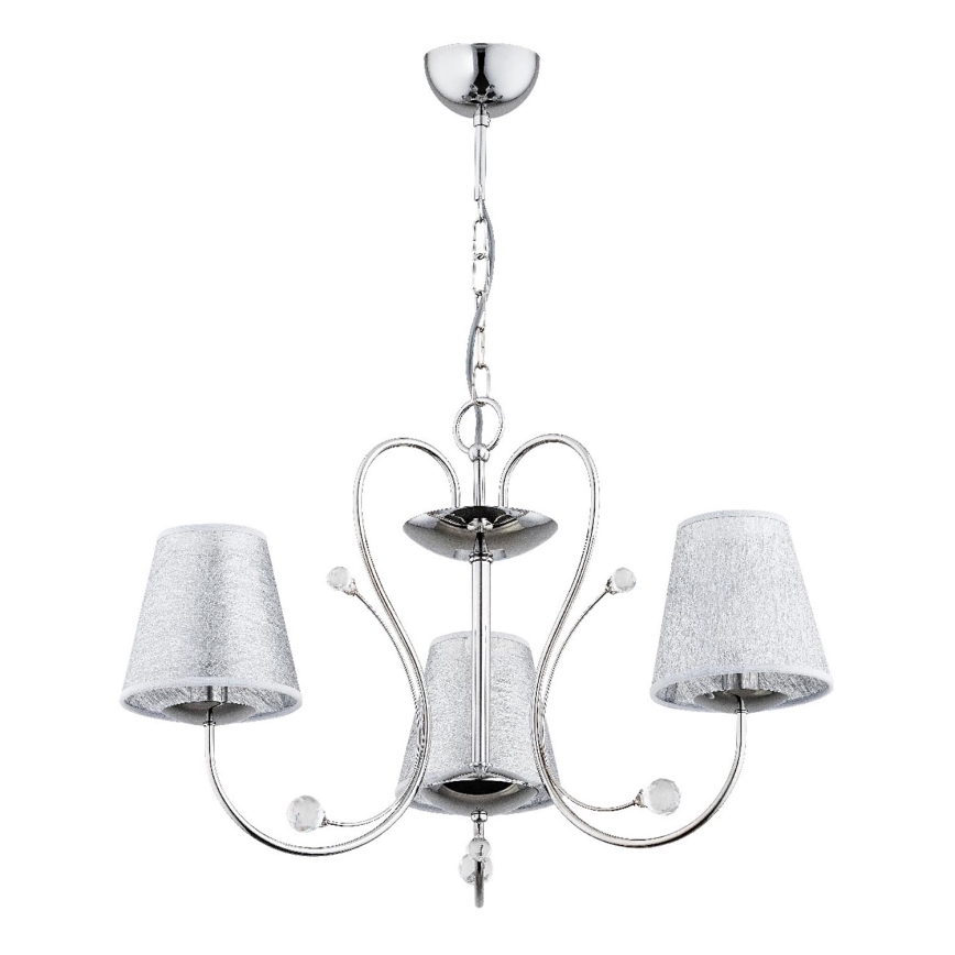 Candeeiro suspenso UNITY 3xE27/15W/230V cromado brilhante