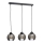 Candeeiro suspenso UNO 3xE27/60W/230V preto/fumado