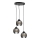 Candeeiro suspenso UNO 3xE27/60W/230V preto/fumado