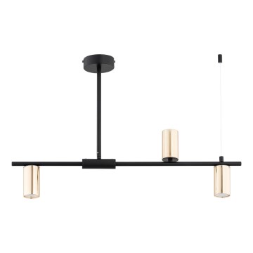 Candeeiro suspenso URANOS 3xGU10/10W/230V preto/dourado