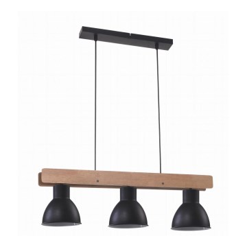 Candeeiro suspenso VARIO 3xE27/60W/230V Bétula