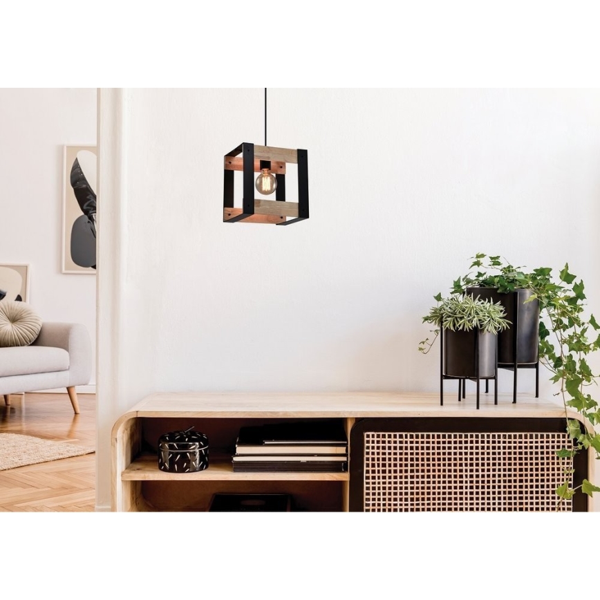 Candeeiro suspenso VARNA 1xE27/40W/230V carvalho