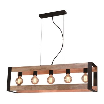 Candeeiro suspenso VARNA 5xE27/40W/230V carvalho