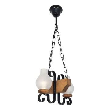 Candeeiro suspenso VELA 2xE14/40W/230V faia - FSC certificado