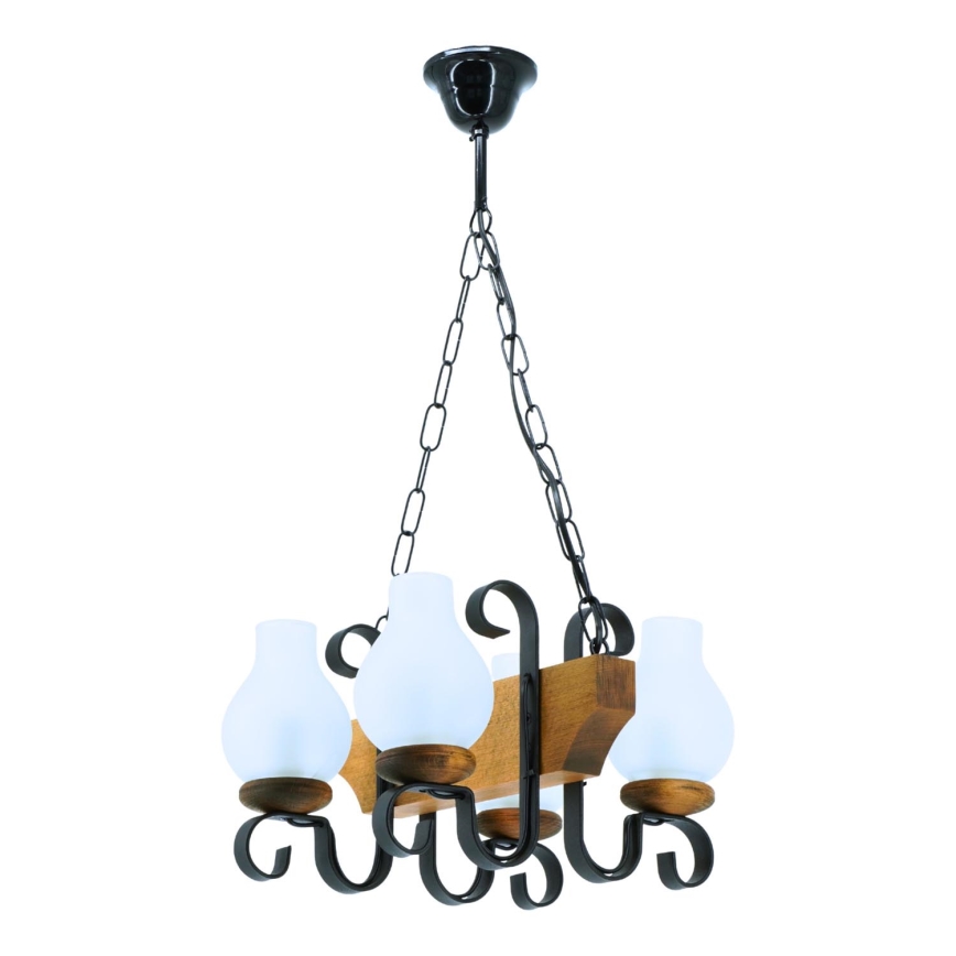Candeeiro suspenso VELA 4xE14/40W/230V faia - FSC certificado