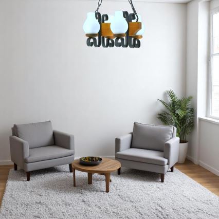 Candeeiro suspenso VELA 4xE14/40W/230V faia