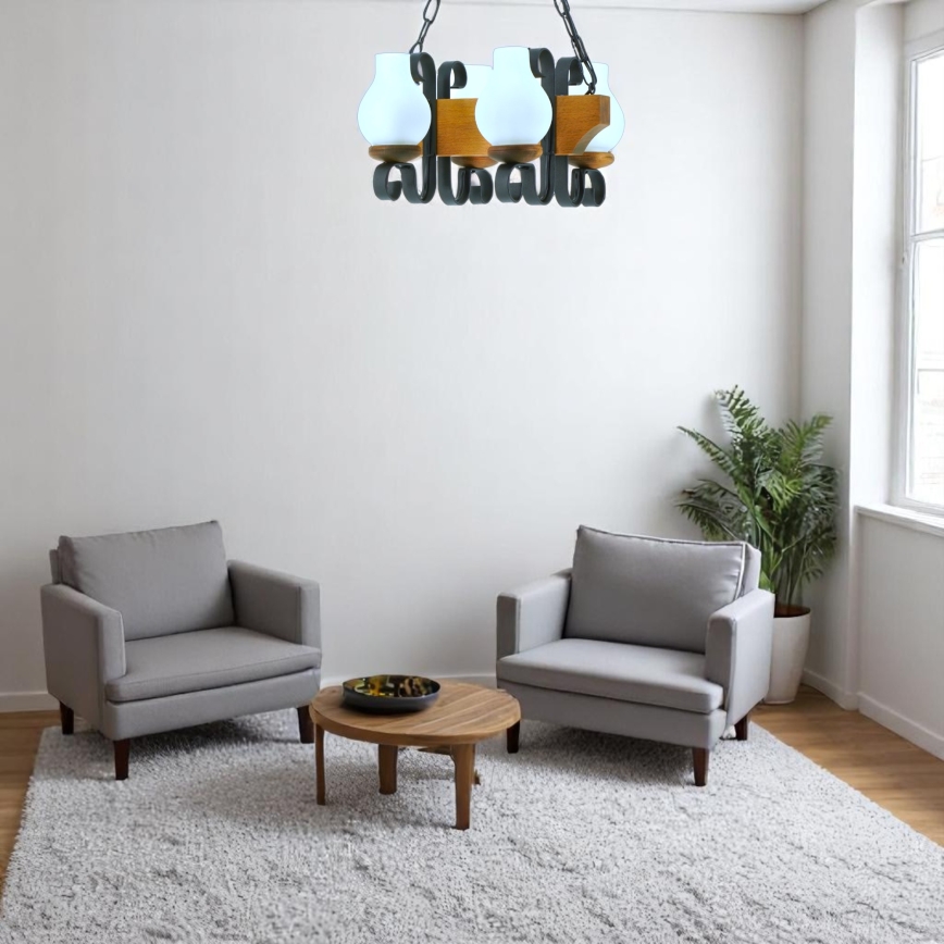 Candeeiro suspenso VELA 4xE14/40W/230V faia