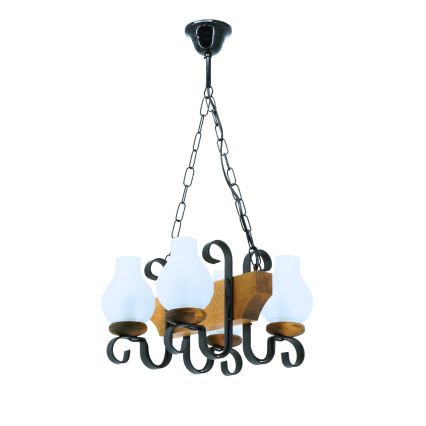 Candeeiro suspenso VELA 4xE14/40W/230V faia