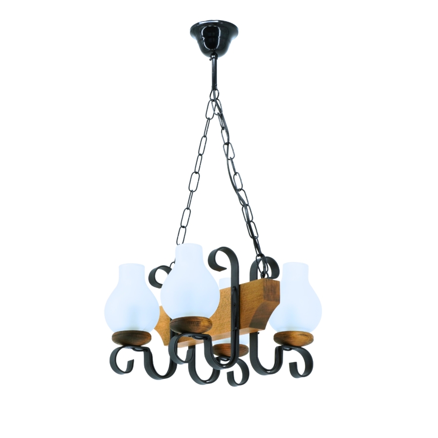Candeeiro suspenso VELA 4xE14/40W/230V faia